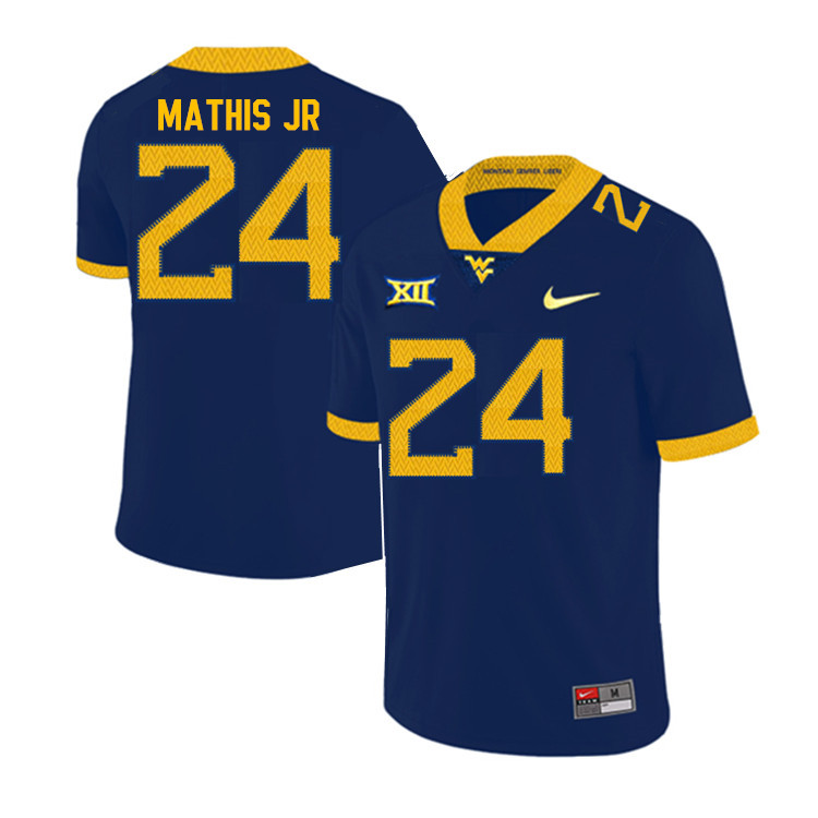 Men #24 Tony Mathis Jr. West Virginia Mountaineers College Football Jerseys Sale-Navy - Click Image to Close